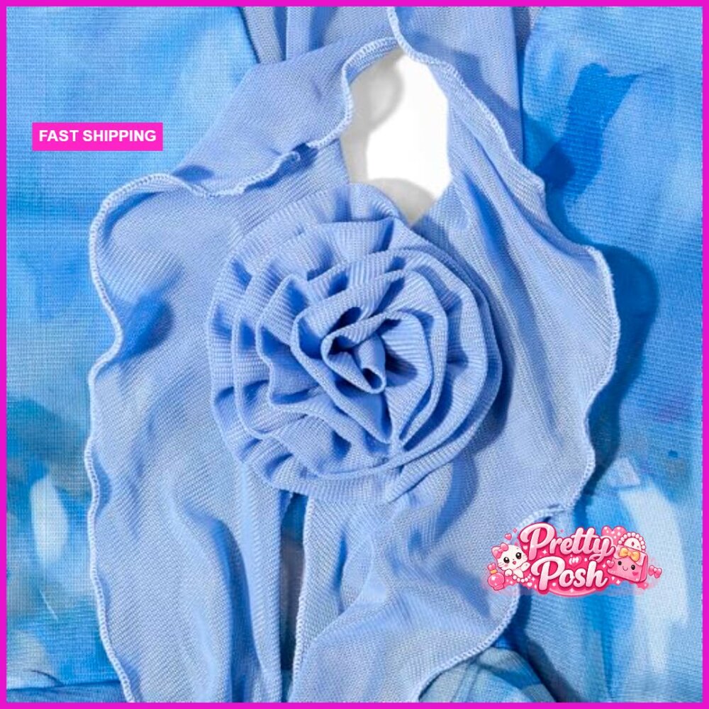 Polyester Blend Halter Neck Backless Bodycon Mini… - image 6